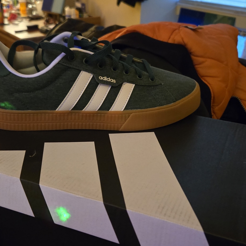Adidas Dark Green and White Daily 3.0 Sneakers